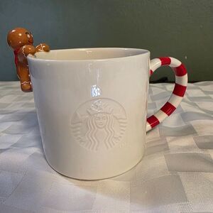 Nw/oT. Starbucks Gingerbread Holiday Mug with Candy Cane Handle.